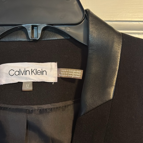 Calvin Klein blazer with leather trim - Picture 3 of 7